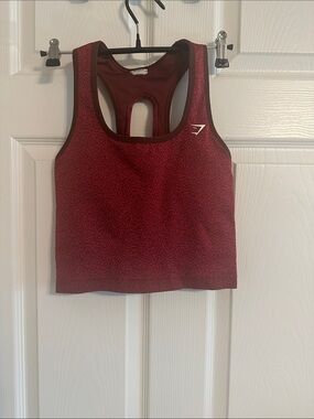 Gymshark Burgundy Textured Racerback Crop Sports Bra
